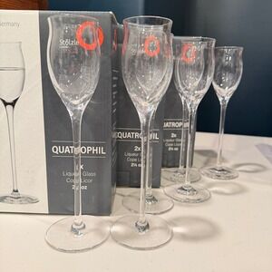 Stolzle Lausitz Quatrophil Liqueur Glasses (6) 2.5 oz Crystal Made in Germany